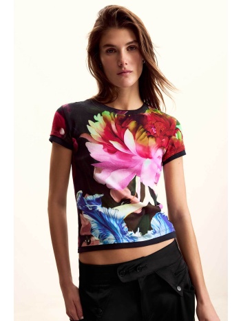 desigual γυναικείο t-shirt με floral print regular fit