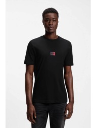 hugo boss ανδρικό t-shirt με logo print regular fit `danotie` - 50553124 μαύρο