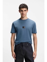 hugo boss ανδρικό t-shirt με logo print regular fit `danotie` - 50553124 μπλε