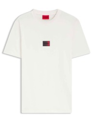 hugo boss ανδρικό t-shirt με logo print regular fit `danotie` - 50553124 λευκό