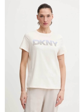 dkny γυναικείο t-shirt με logo print απο στρας - dp6t1557