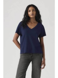 levi`s® γυναικείο t-shirt με v και λογότυπο standard fit `favorite` - 005j60016 μπλε σκούρο