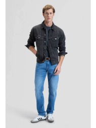 lee® ανδρικό τζιν παντελόνι πεντάτσεπο regular straight fit `daren` - 112377696 denim blue