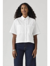 levi`s® γυναικείο πουκάμισο cropped με τσέπες relaxed fit `harlie` - 003qi0001 λευκό