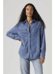 levi`s® γυναικείο denim πουκάμισο με τσέπες relaxed fit `teodora western` - a72440006 denim blue