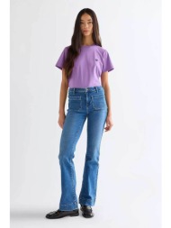 wrangler® γυναικείο τζιν παντελόνι flared fit `raven` - 112332419 denim blue