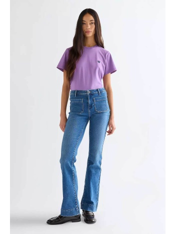 wrangler® γυναικείο τζιν παντελόνι flared fit `raven` 