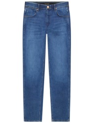 wrangler® ανδρικό τζιν παντελόνι πεντάτσεπο straight fit `greensboro` - 112378852 denim blue