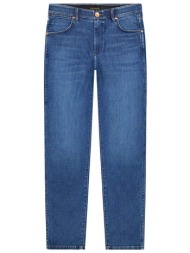 wrangler® ανδρικό τζιν παντελόνι πεντάτσεπο slim tapered fit `larston` - 112378853 denim blue