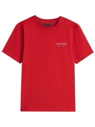 tommy hilfiger ανδρικό t-shirt με logo print regular fit - mw0mw41456 κόκκινο