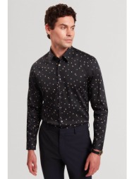 ted baker ανδρικό πουκάμισο με all-over print regular fit `iskran` - 282627 μπλε σκούρο