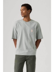levi`s® ανδρικό t-shirt με τσέπη και logo patch loose fit `workwear` - a58500003 γκρι ανοιχτό