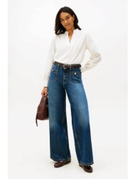 tommy hilfiger γυναικείο ψηλόμεσο τζιν παντελόνι wide leg - ww0ww49387 denim blue