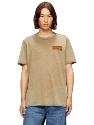 diesel ανδρικό t-shirt με λογότυπο regular fit `t-rawjust-v1` - s26a209580kmah μπεζ