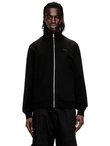 diesel ανδρική ζακέτα φούτερ μονόχρωμη με λογότυπο