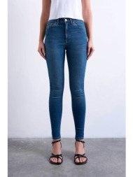 topshop γυναικείο ψηλόμεσο τζιν παντελόνι skinny fit `tsjamie` - 31000214 denim blue