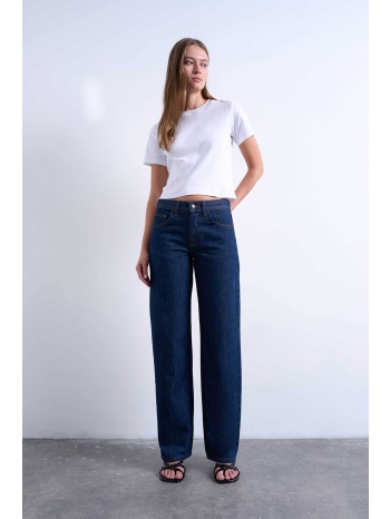 topshop γυναικείο χαμηλόμεσο τζιν παντελόνι wide fit