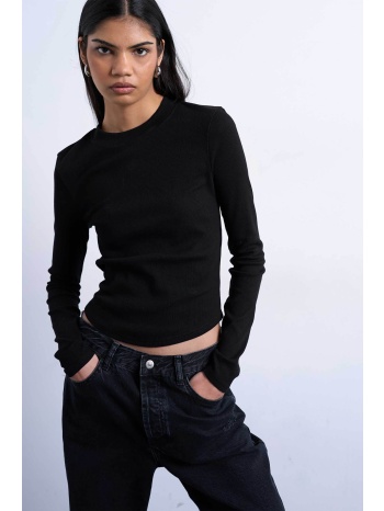 topshop γυναικεία μπλούζα μονόχρωμη με μακρύ μανίκι `tsbea`