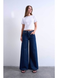 topshop γυναικείο τζιν παντελόνι wide fit `tsclara` - 31000698 denim blue σκούρο