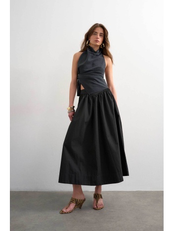 topshop γυναικεία midi φούστα `tssally` - 31000881 μαύρο