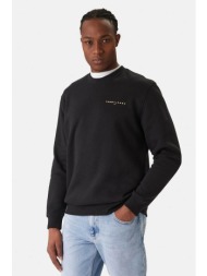 tommy jeans ανδρική μπλούζα φούτερ με logo print regular fit - dm0dm20249 μαύρο