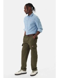 tommy jeans ανδρικό cargo παντελόνι μονόχρωμο slim fit - dm0dm22651 λαδί