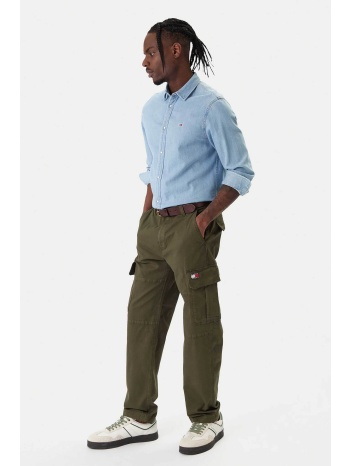 tommy jeans ανδρικό cargo παντελόνι μονόχρωμο slim fit 