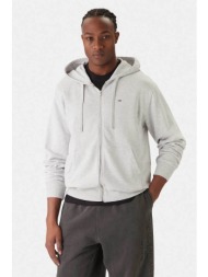 tommy jeans ανδρική ζακέτα φούτερ με λογότυπο relaxed fit - dm0dm21814 γκρι