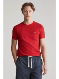 gant ανδρικό t-shirt πικέ με κεντημένο λογότυπο slim fit - 2013033 κόκκινο