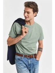 gant ανδρικό t-shirt πικέ με κεντημένο λογότυπο slim fit - 2013033 πράσινο teal