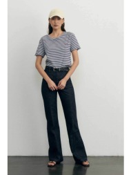 maison labiche γυναικείο κοντομάνικο πουλόβερ ribbed με ριγέ σχέδιο slim fit `oh là là! folies` - nw