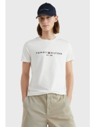 tommy hilfiger ανδρικό t-shirt με λογότυπο regular fit - mw0mw11465 λευκό