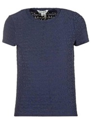 dkny γυναικεία μπλούζα με all-over logo print μονόχρωμη - dj5t1571 σκούρο μπλε