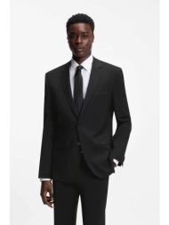 hugo boss ανδρικό σακάκι μονόχρωμο slim fit - 50540157 μαύρο