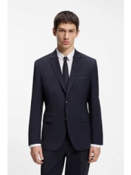 hugo boss ανδρικό σακάκι μονόχρωμο slim fit - 50540157 μπλε σκούρο