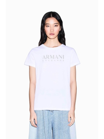 armani exchange γυναικείο t-shirt με λογότυπο από στρας