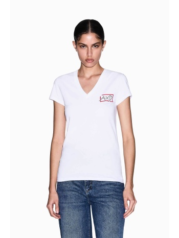 armani exchange γυναικείο t-shirt με v και graphic monogram