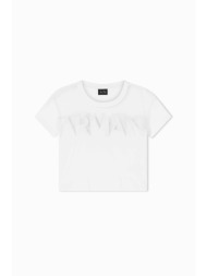 armani exchange γυναικείο t-shirt με λογότυπο και ημιδιαφάνεια regular fit - xw002332af10356 λευκό