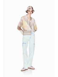 armani exchange γυναικείο πουκάμισο με all-over print - xw001966af21554 μπεζ