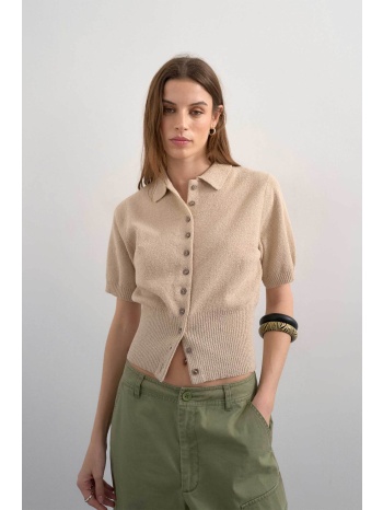 topshop γυναικεία πλεκτή ζακέτα με γιακά `kylie` - 31000923