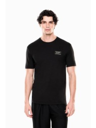 ea7 ανδρικό t-shirt με logo patch regular fit - 7m001331af13739 μαύρο