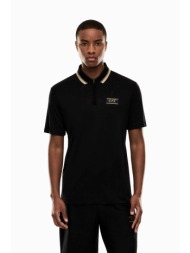 ea7 ανδρική κοντομάνικη μπλούζα πόλο με λογότυπο regular fit - 7m001333af13739 μαύρο