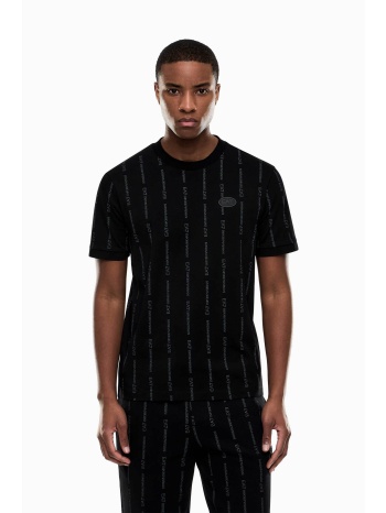 ea7 ανδρικό t-shirt με ριγέ logo motif regular fit 