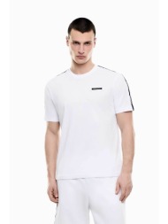 ea7 ανδρικό t-shirt με contrast λογότυπο και logo tape regular fit - 7m001476af10375 λευκό