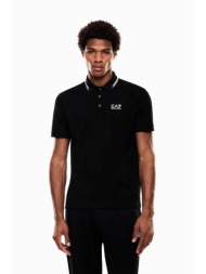 ea7 ανδρική κοντομάνικη μπλούζα πόλο πικέ με λογότυπο regular fit - 7m001604af13511 μαύρο