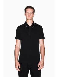 armani exchange ανδρική κοντομάνικη μπλούζα πόλο πικέ με λογότυπο στην πατιλέτα slim fit - xm001285a