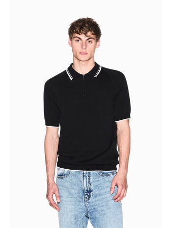 armani exchange ανδρική πλεκτή μπλούζα πόλο με φερμουάρ