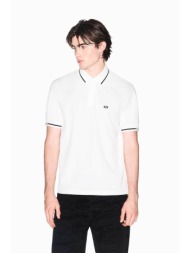 armani exchange ανδρική κοντομάνικη μπλούζα πόλο πικέ με κεντημένο monogram regular fit - xm002356af
