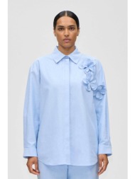 stine goya γυναικείo πουκάμισο με απλικέ λουλούδια - sg-ps26-t138-2464 γαλάζιο