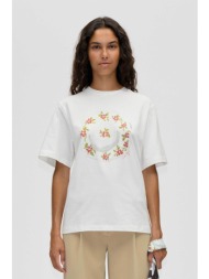 stine goya γυναικείο t-shirt με floral print `the plate` - sg-ss26-t009-2243p λευκό